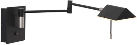 Wandlamp Steinhauer Exclusive Retina 3402ZW Zwart van Metaal met Draaibare en Kantelbare Functie, Geïntegreerde USB-poorten, 1000 Lumen, Voor Binnengebruik