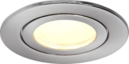Thuys – Set Van 6 – Led Inbouwspots Geborsteld – Chroom Rond Plat 5 Watt Dimbaar – Warm Wit 3000 K 230 V IP44