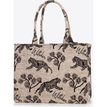 Wittchen Jacquard - Shopper Tas - Bruin en Zwart - Afneembare Kwast