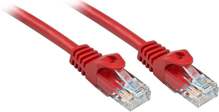 LINDY 48183 RJ45 Netwerkkabel, patchkabel CAT 6 U/UTP 2.00 m Rood 1 stuk(s)
