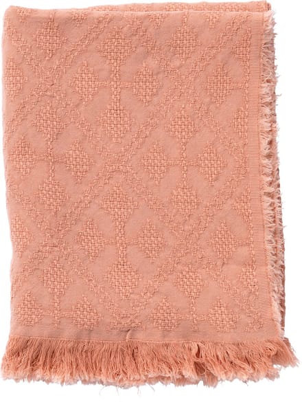 Dutch Decor - BELLE - plaid 130x180 cm - 100% katoen - geweven patroon - Muted Clay - roze