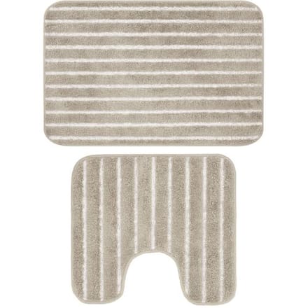 LIVARNO Badmat en toiletmat, 2-delig (Met uitsnede, Beige)