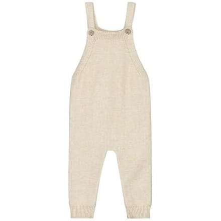 Prénatal newborn unisex tuinbroek Pure - Meisjes en Jongens - Dark Ecru Melange - Maat 68