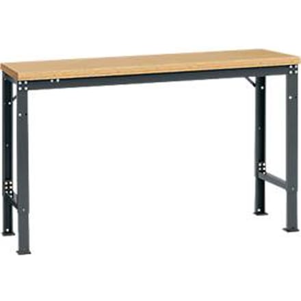Manuflex basistafel UNIVERSAL Speciaal, 1500 x 800 mm, multiplex natuur, antraciet