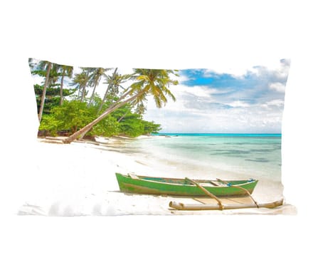 Sierkussens - Kussentjes Woonkamer - 60x40 cm - Strand - Kano - Palmboom - Tropical