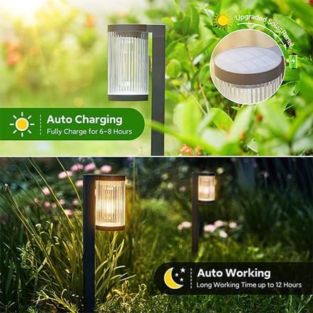 Duopak 2x Interlight Prikspot Solar Tuin Lantaarn Zwart 1W 40lm - 830 Warm Wit | incl. Accu
