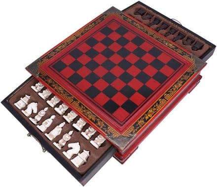 Houten schaakspel - Schaakset bordspel - Mentale training - Opvouwbaar ontwerp - 26cm - Houtkleur