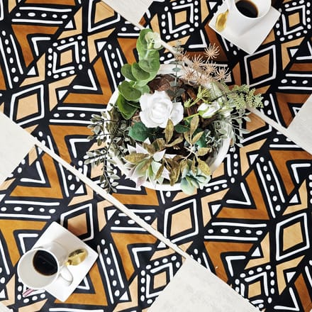Table Runner 200x35cm | Set of 4 Placemats | Ethnic African Print 100% Cotton Fabric