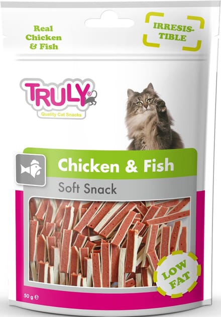 Zachte Kattensnacks van Kip en Vis - 20 zakjes van 50 gram