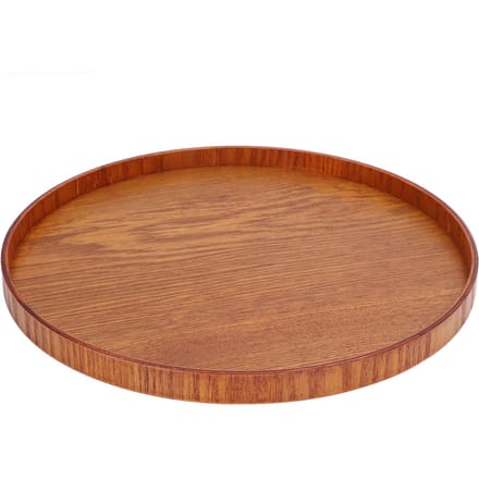 Houten Serveerblad Rond Duurzaam Eenvoudig Elegante Stijl Brede Toepassing Glanzend Oppervlak Stabiel 21cm brown