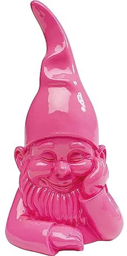 Decoratieve figuur dwerg roze polyhars 21 x 10 x 9 cm