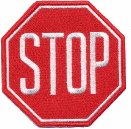 Patch - Strijkembleem - Stopbord - Rood - 7CM