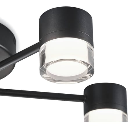 Helestra Kala LED plafondlamp, zwart, 7-lamps