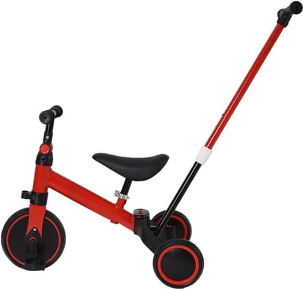 3-in-1 Loopfiets en Driewieler met Duwstang voor Baby's en Peuters