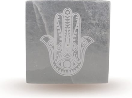 Seleniet wierookhouder Hand van Fatima - Seleniet oplaadplaat 10cm.