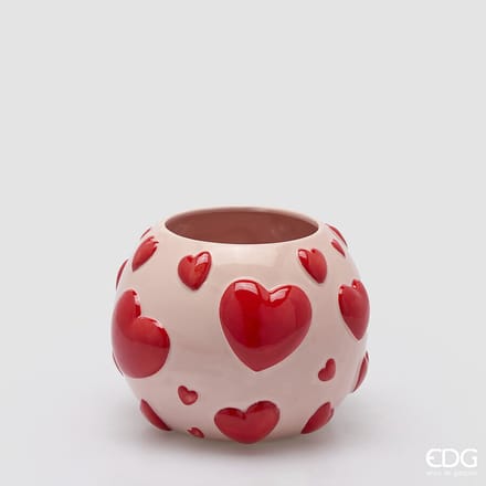EDG Enzo De Gasperi vaas Hartjes roze rood H18 D22 Valentijn Hart Love