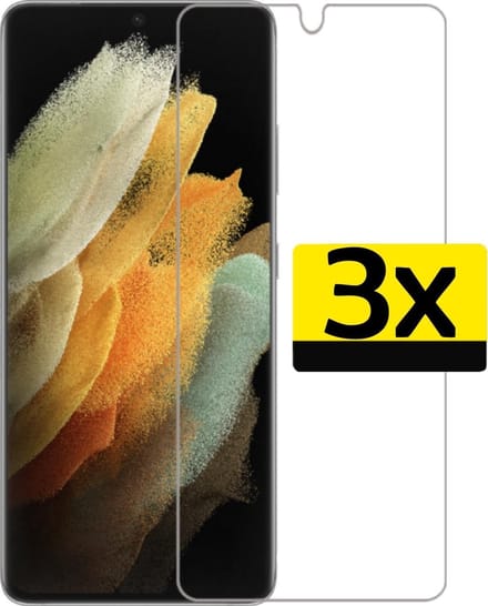 Screenprotector - Geschikt voor Samsung Galaxy S21 Ultra - 3 Stuks - Extra Sterk - Beschermglas - Gehard Glas - Tempered Glass - Screen Protector