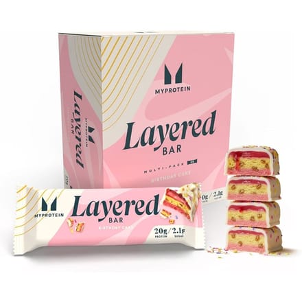 Myprotein Layered Bars (12x60g) Vanilla Birthday Cake - Repen - Eiwit Repen