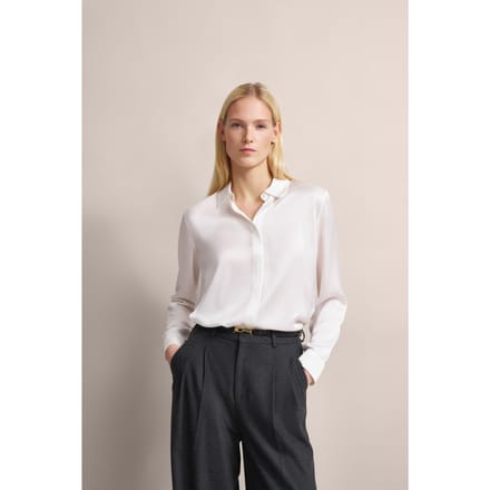 Bugatti Damen Overhemdblouse met afgeronde zoom