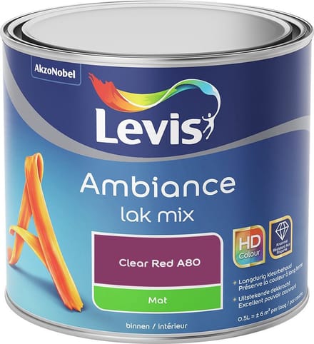 Levis - Ambiance Lak Mat Mix - Clear Red A80 - Mengverf - 0,5 L