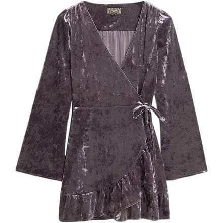 Superdry - Fluwelen mini-wikkeljurk - Dames - Jurken