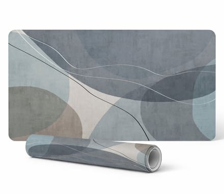 Decoratieve bureauonderlegger voor werk en studie, abstracte golven, 90x45 cm