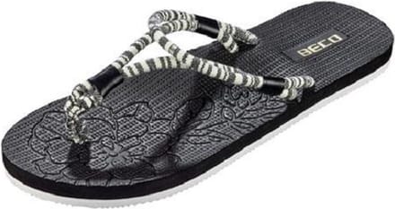 Beco Teenslippers Dames Eva Zwart/wit Maat 41