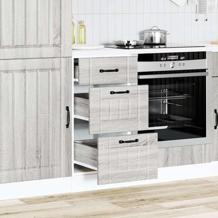 vidaXL - Onderkast - Lucca - bewerkt - hout - grijs - sonoma - eikenkleur
