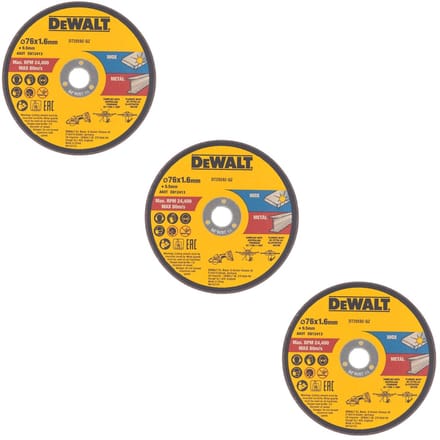 DeWALT 76 mm Doorslijpschijf RVS/Metaal (3 stuks) - DT20592