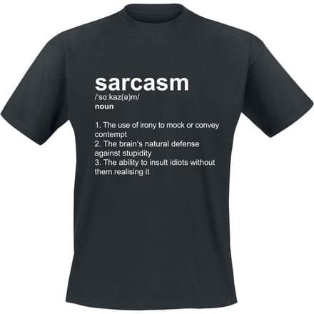 Sprüche - Fun T-shirt - Definition Sarcasm - S tot 5XL - voor Mannen - zwart