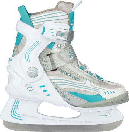 Nijdam IJshockeyschaats - Semi-Softboot - Wit/Grijs/Blauw - Maat 41