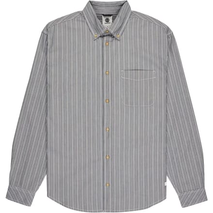 Element Button Down Chambray Regular Fit Overhemd Met Lange Mouwen Grijs L Man
