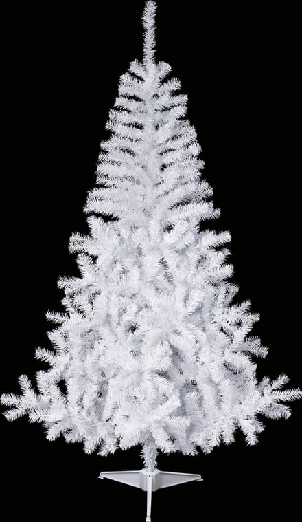JJA - Kunstmatige besneeuwde kerstboom op voet 150 cm wit realistisch