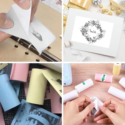 Mini Printer Stickers - 16 Rollen Thermisch Papier voor Kassabon en Kleurige Labels (57 x 25 mm)