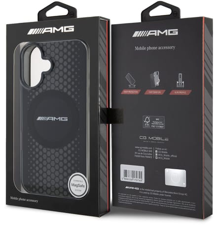 AMG iPhone 16 Backcover hoesje Magsafe double layer - Zwart