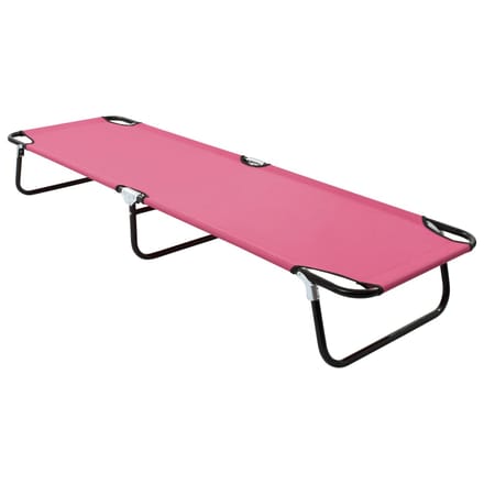 vidaXL - Ligbed - inklapbaar - staal - roze