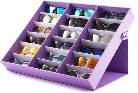 Bril Organizer met 6 Slots - Eyewear Display Tray - Paars - Brillen Opbergdoos
