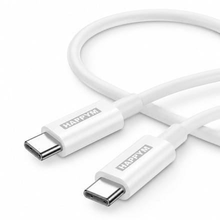 USB-C naar USB-C Kabel 2M Wit – 60W Snelladen – 480Mbps – USB 2.0 – Oplader Kabel Laptop Tablet Smartphone