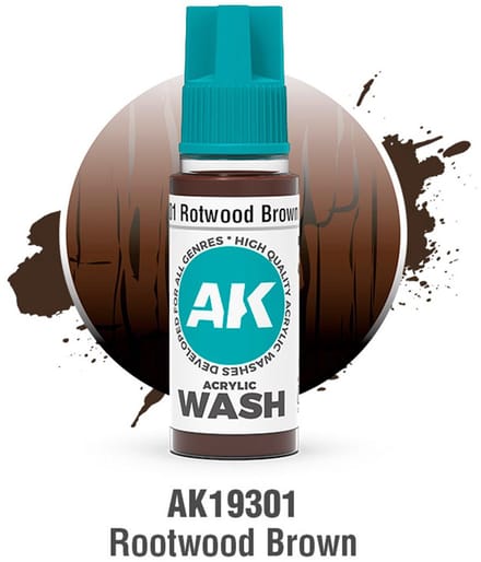AK 3rd Gen Acrylics: Rotwood Brown Wash (18ml)