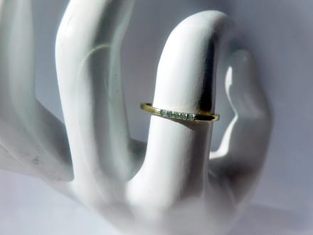 Hetty'S -Elegante 14 Karaat Gouden - Ring -met 5 Fonkelende Moissaniet Edelstenen
