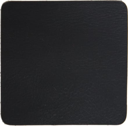 Xapron leren onderzetters vierkant - kleur Black (zwart) - 4 stuks