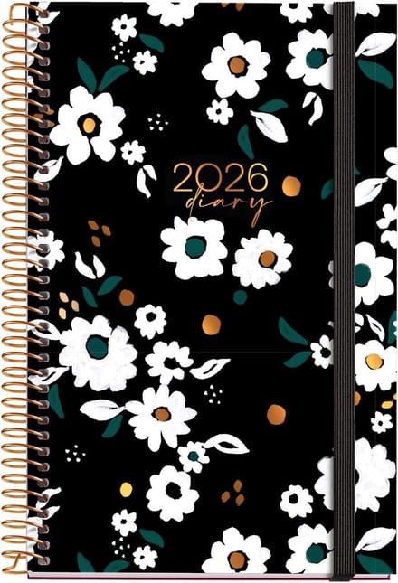 Dagplanner 2026 Dag per Pagina Spiraalbinding A6+ Formaat met Elastiek