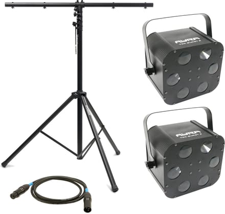 Lichtshow starterset - incl. T-bar en DMX-kabel - Ayra Beam Power Pack - Multikleur