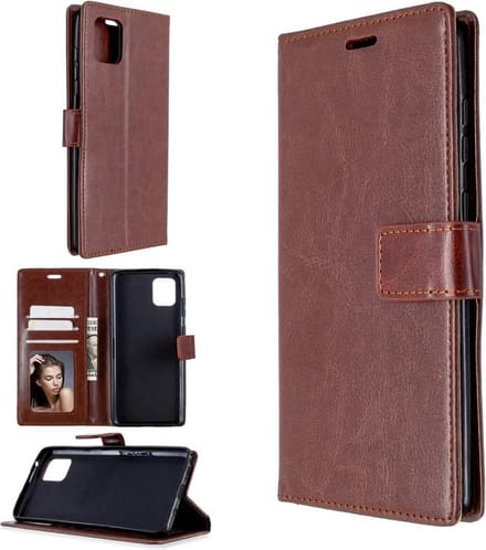 Portemonnee Book Case Hoesje Geschikt voor: Samsung Galaxy A31 - Bruin