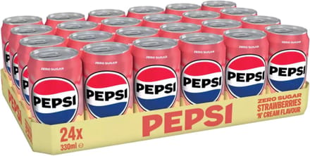 Pepsi Zero Strawberries 'N Cream - 24 x 0,33 Liter blik - Frisdrank