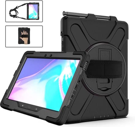 eSTUFF Galaxy Tab Active5 Pro/Active4 Pro/Active Pro CHICAGO volledige beschermhoes met ingebouwde screenprotector. Zwart