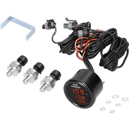 Drievoudige display luchtdrukmeter LED digitale luchtveringmeter 0220PSI met 3 stuks 18NPT-sensoren zwart
