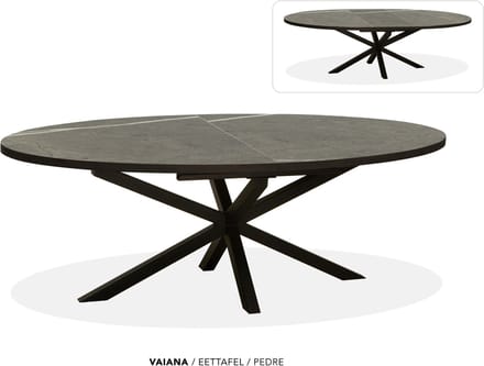 Maxfurn - Ovale uitschuiftafel 200/260 | Zeer krasvast | Kleur: Pedra