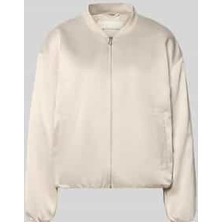 Tom Tailor - Satijnen blouson met bomberkraag - Maat M - sand stone beige