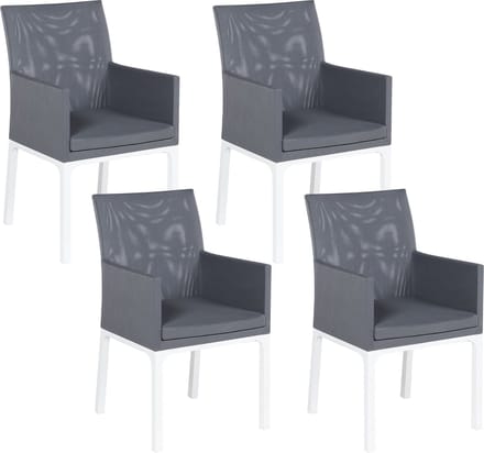 BACOLI - Tuinstoel set van 4 - Donkergrijs - Polyester